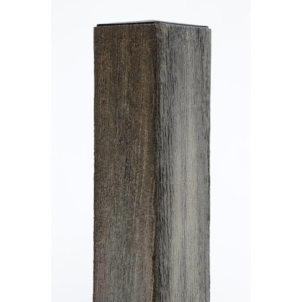 Veranda 4 in. x 4 in. x 96 in. Cape Cod Gray Composite Fence Post with Solid Wood Insert