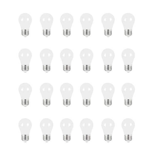 40-Watt Equivalent A15 Dimmable CEC 90+ CRI White Glass LED Refrigerator Appliances Light Bulb, Daylight 5000K (24-Pack)