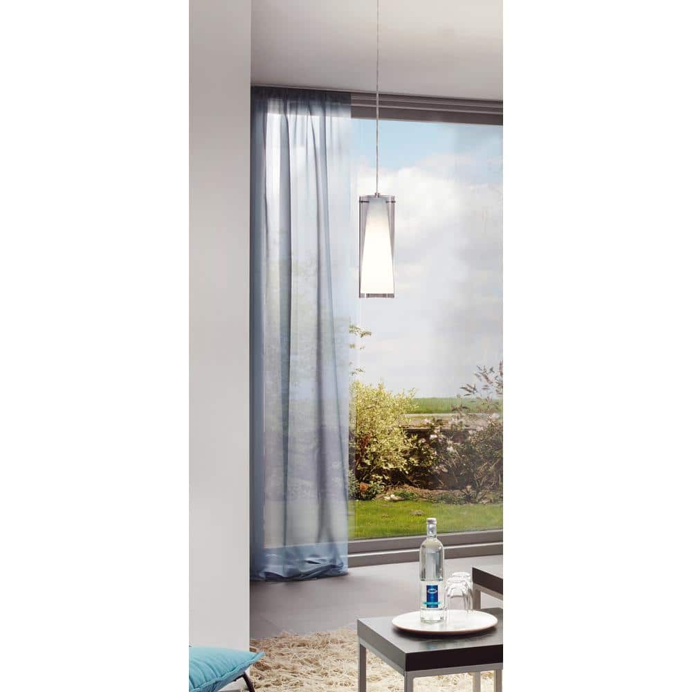 Pinto Nero Matte Nickel Mini Pendant with Dual Glass Shade