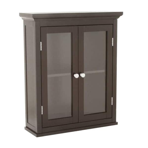 Elegant Home Fashions Wilshire 20 in. W Wall Cabinet in Dark Espresso