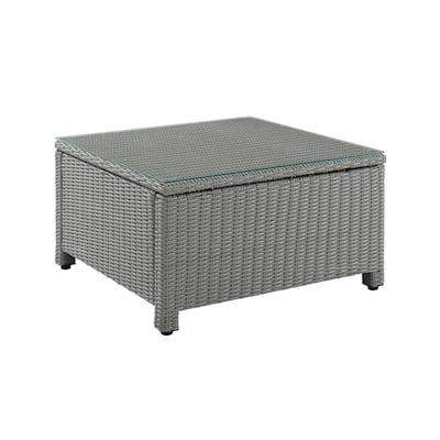 Square Wicker Outdoor Coffee Tables, Grey Rattan Square Coffee Table