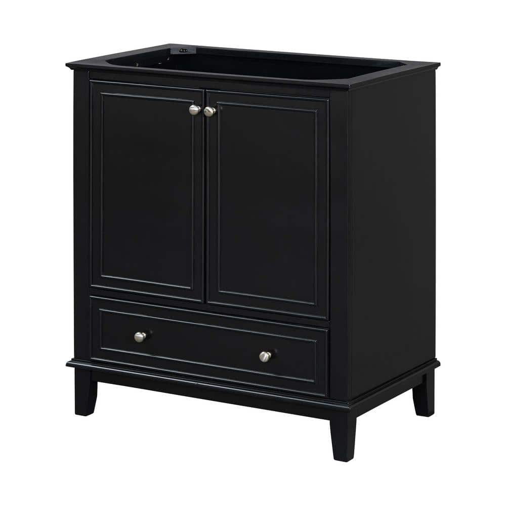 BY 29.5 in. Bath Vanity Cabinet without Top in Black Unassembled, with 2 Doors, 1 Adjustable Shelf, 1 Drawer