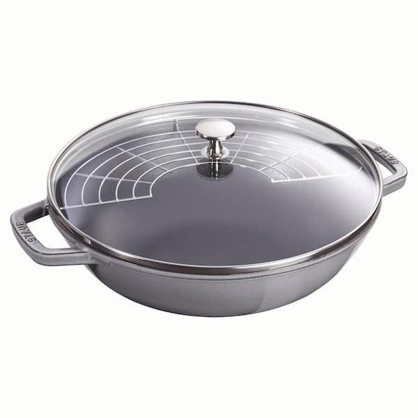 Staub Cast Iron, 14 in. Wok, 4.5 qt. Perfect Pan-Graphite Grey