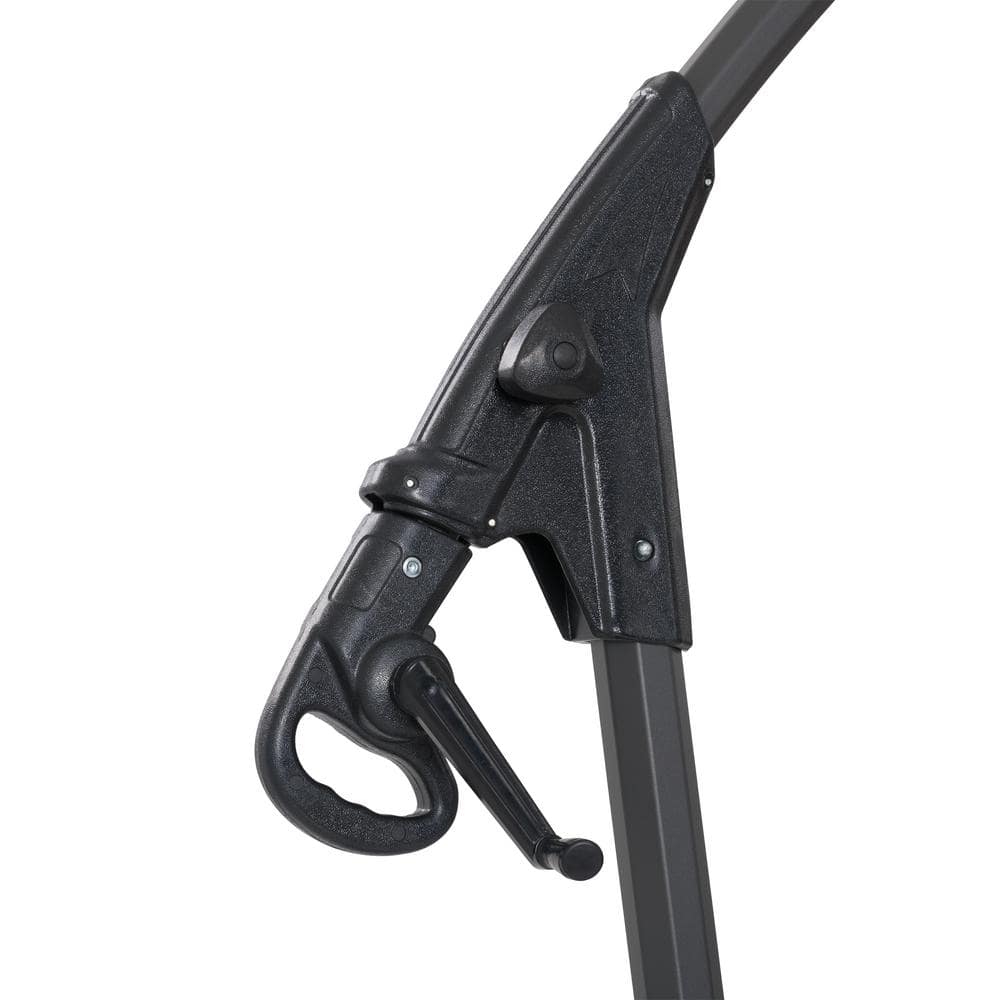 9.5 ft Black Polyester Cantilever Patio Umbrella with Aluminum Pole