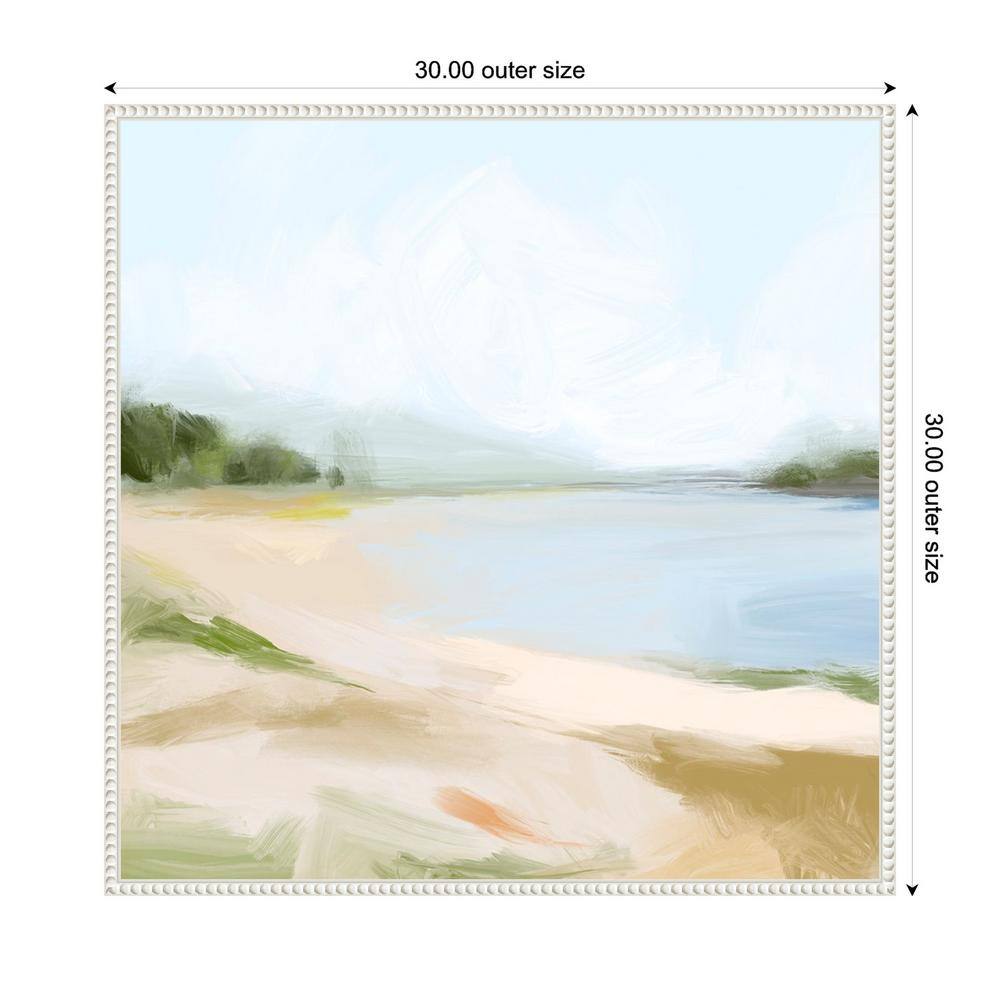 Blissful Bay View I Coastal Canvas Print with White Floater Frame