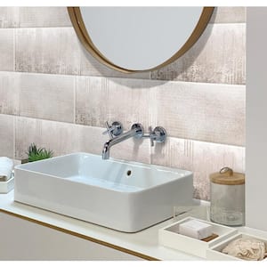 Saga 11.4 in. x 39.3 in. White Ceramic Matte Floor and Wall Tile (6.24 sq. ft./case) 2-Pack