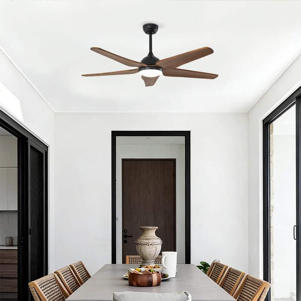 52 in Black Ceiling Fan with Light Remote Control Quiet DC Motor 6 Speed Reversible for Living Room Bedroom Office Lobby price history on PriceWatchPro