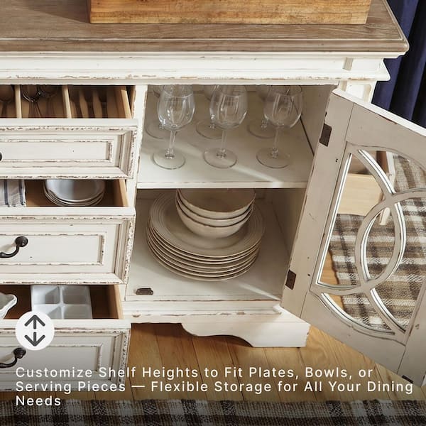 Signature DESIGN BY ASHLEY Realyn Vintage Antiqued White/Brown MDF