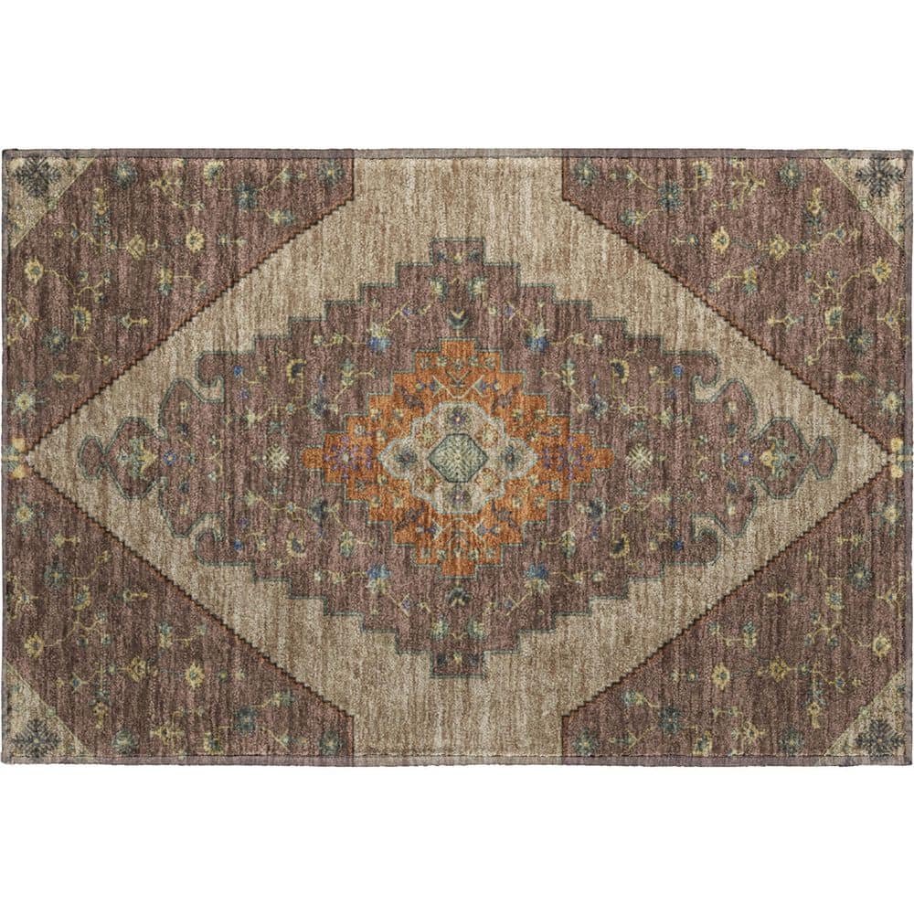 Mayfield Premium Machine Washable Abstract AMF2472 Brown 3 ft. x 4 ft. Area Rug price history on PriceWatchPro