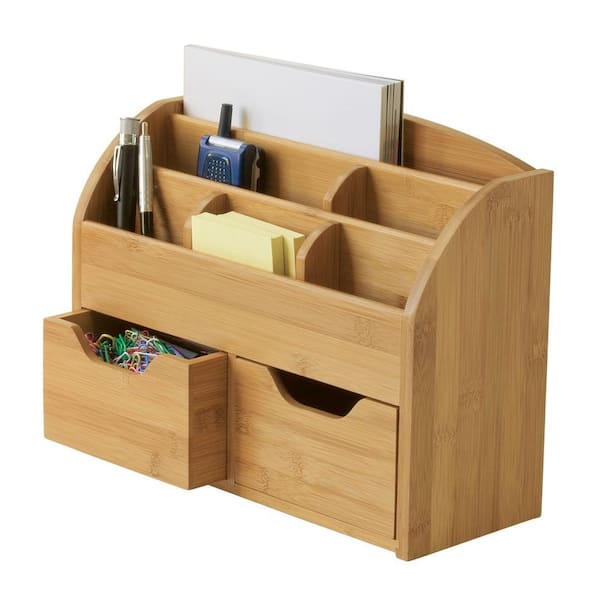 Lipper International Bamboo 9.62 in. x 12.62 in. Space Saving Desk Organizer