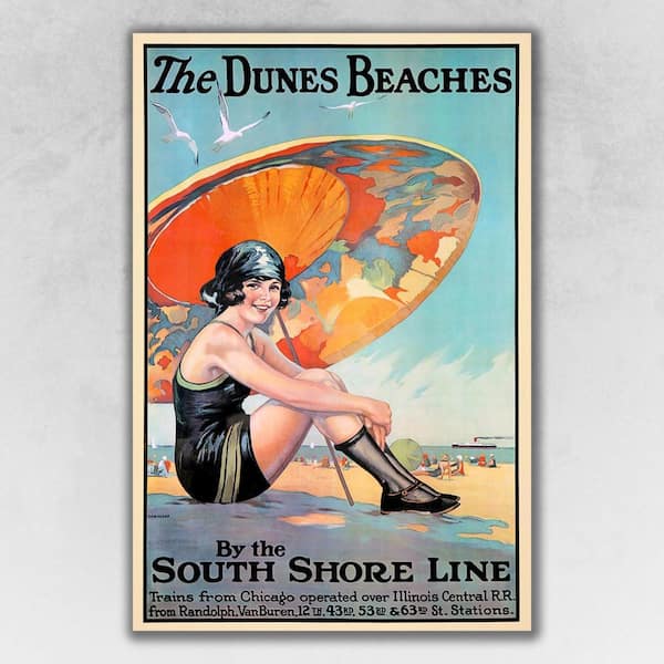 HomeRoots Charlie Dunes Beaches Vintage Travel by Unknown Unframed Art Print 36 in. x 24 in.