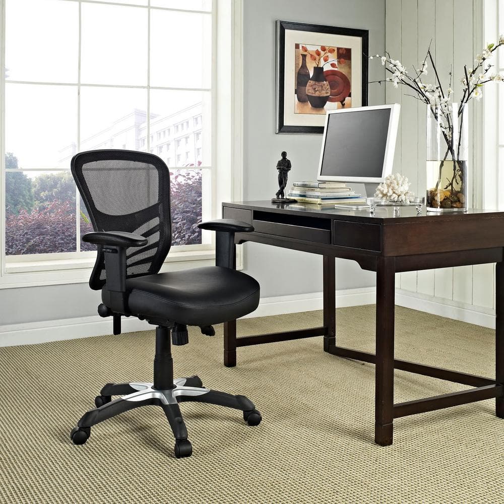 Articulate 26 in. Width Big and Tall Black Vinyl Ergonomic Chair with Wheels