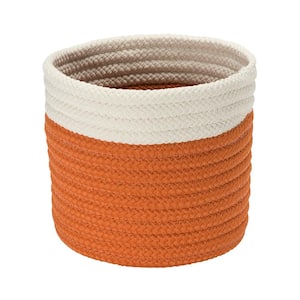 10 in. x 10 in. x 8 in. Orange Dipped Mini Round Polypropylene Basket
