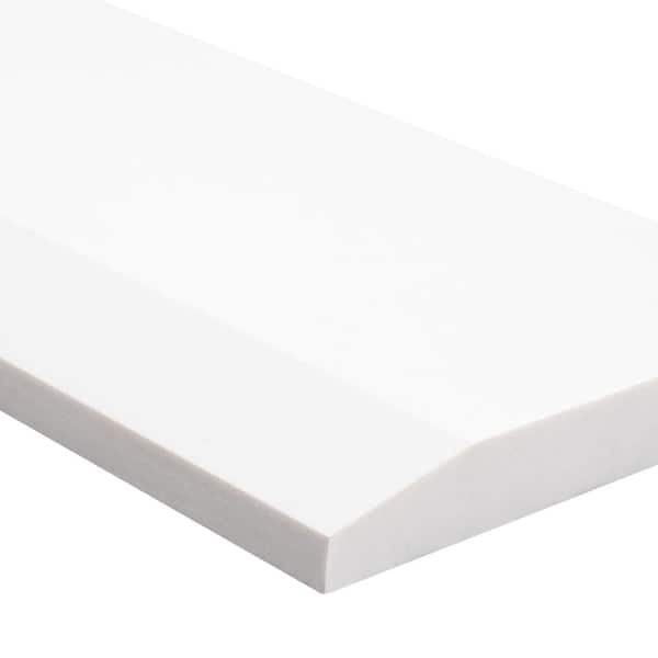 Bright White 5 in. x 30 in. Polished Engineered Marble Single Hollywood Threshold Wall Tile (2.5 lin. ft./Each)