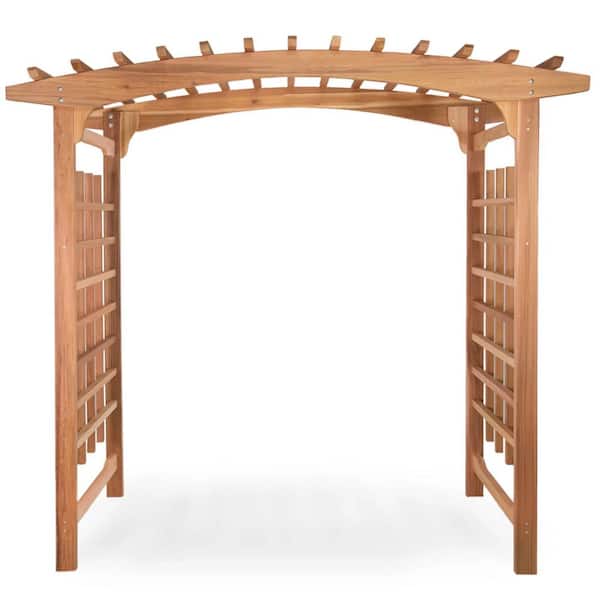 Pagoda Arbor 87 in. Wood Garden Arch Trellis