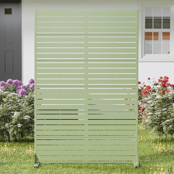 16 in. L x 47 in. W x 72 in. H Light Green Outdoor Rectangular Metal Galvanized Privacy Screen Fence Garden Panels