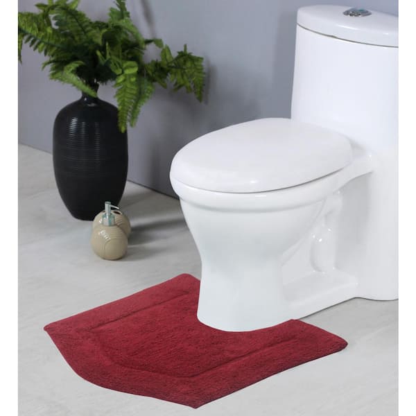 HOME WEAVERS INC Waterford Collection 100% Cotton Tufted Bath Rug, 20 x 20 Contour, Red