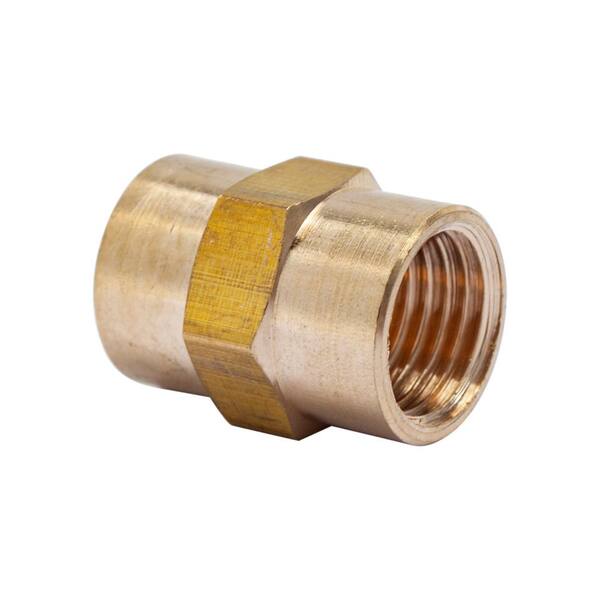 1/4" Straight Brass Tube Coupling Pack of 1 Complete With Olives
