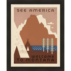 See America, Welcome to Montana, 1936 III Framed Giclee Vintage Art Print 24 in. x 29 in.