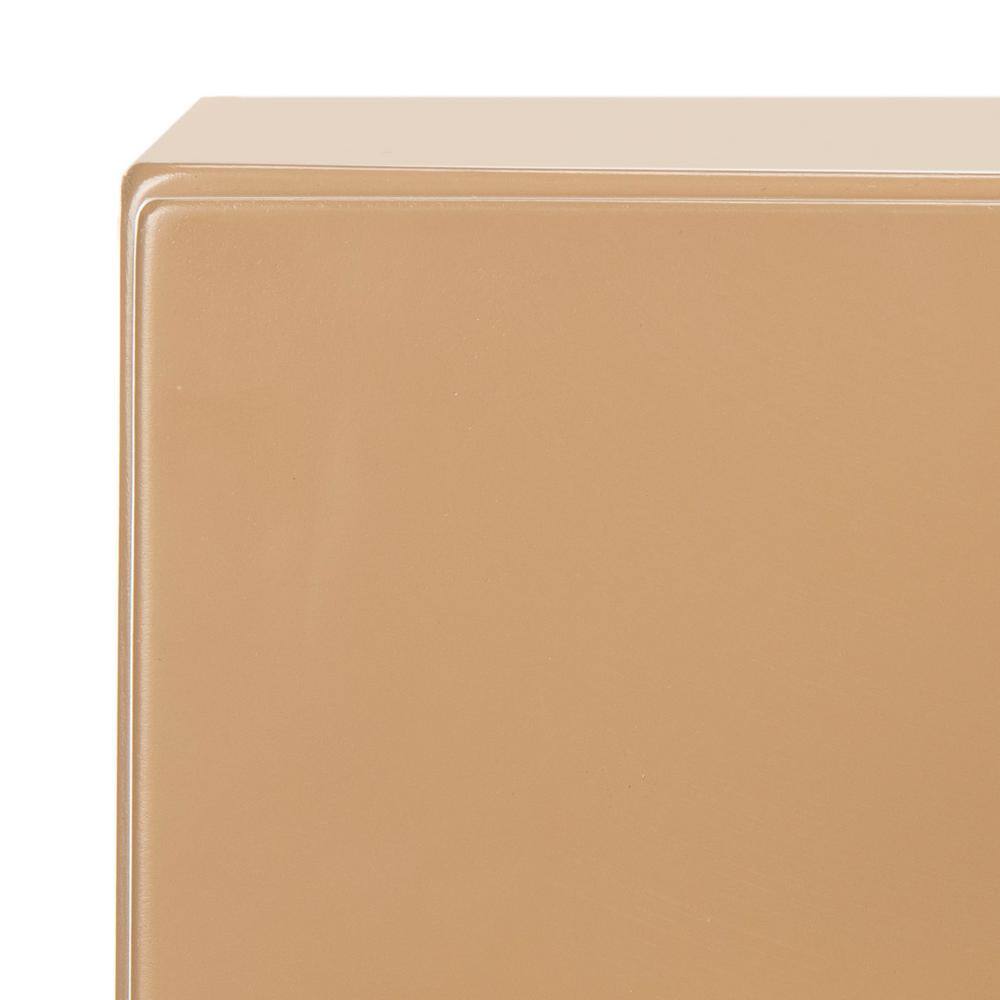 Raquel Light Brown and Gold 3-Drawer Chest
