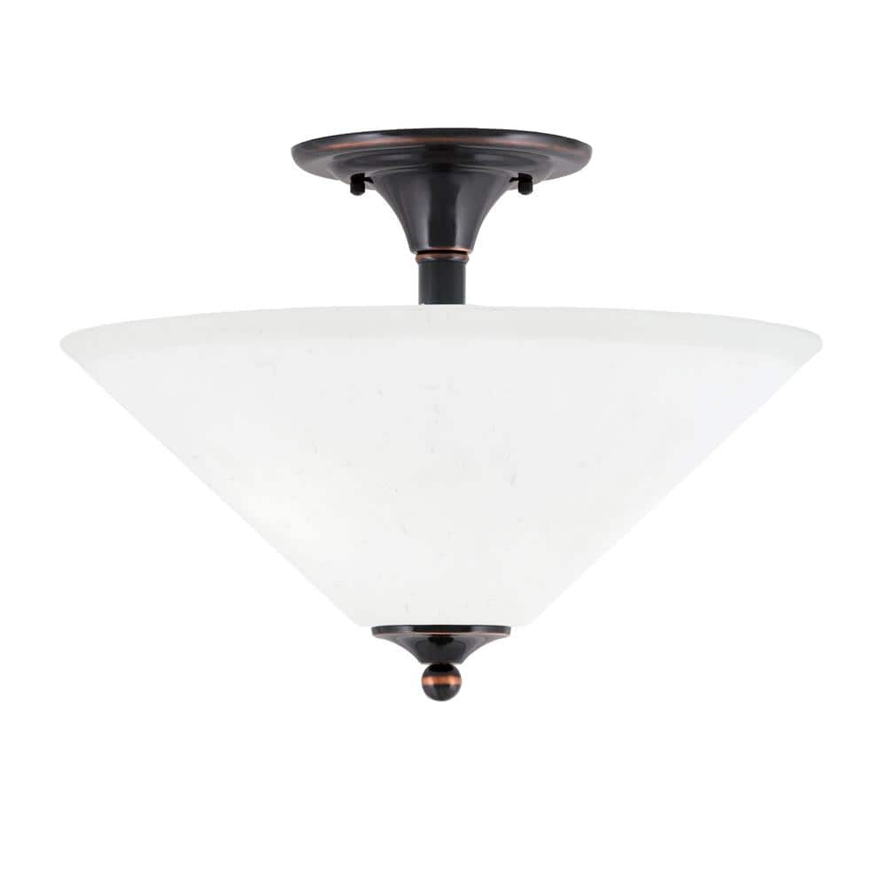 Bristol 16 in. 2-Light Black Copper Transitional Semi-Flush Mount with 16 i