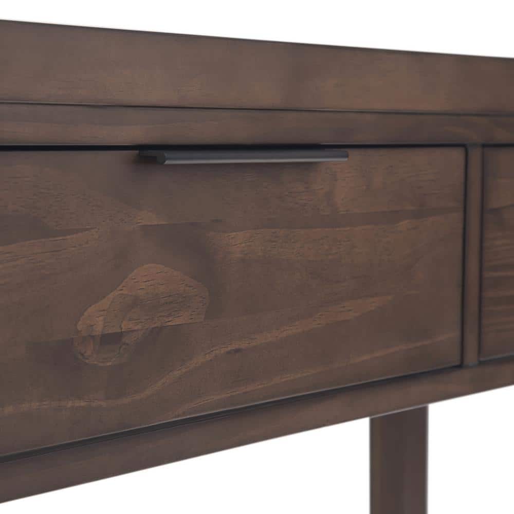Hollander Warm Walnut Solid Wood Wide Console with Storage