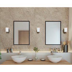 Inspire Collection 1-Light Antique Bronze Etched Glass Traditional Bathroom Wall Sconce