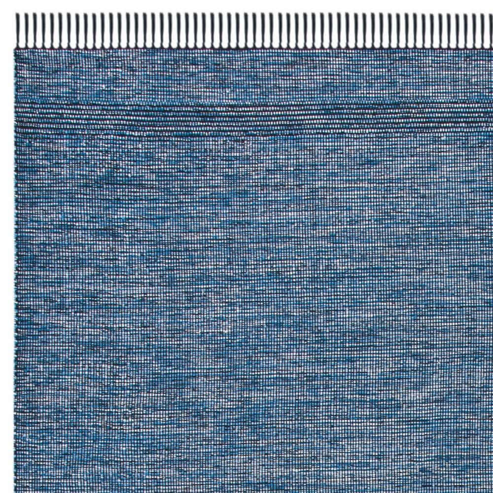 Handwoven Coastal Charm Blue Cotton 8' x 10' Area Rug