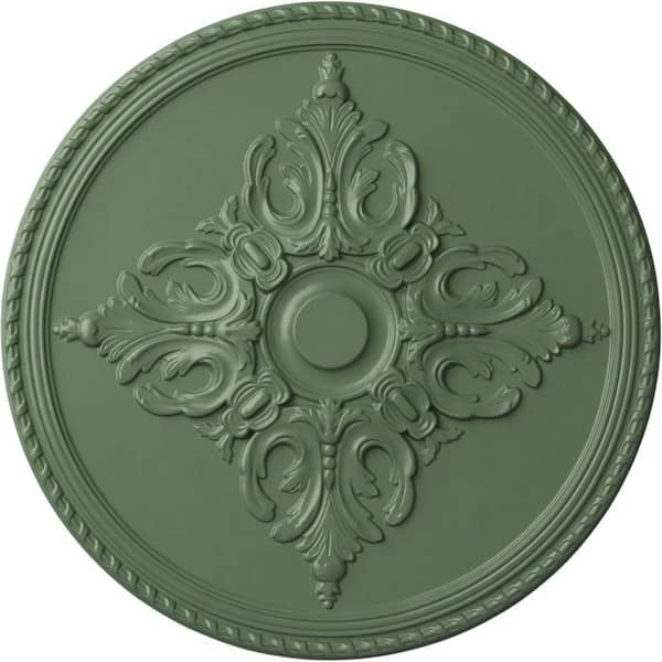 Ekena Millwork 2-7/8" x 54-1/4" x 54-1/4" Polyurethane Milton Ceiling, Hand-Painted Athenian Green