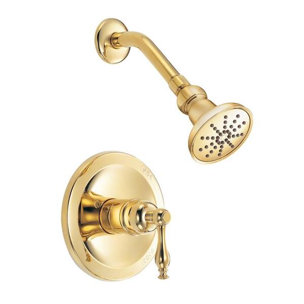 Danze Sheridan Single-Handle Pressure Balance Shower Faucet Trim Kit in Polished Brass (Valve Not Included)