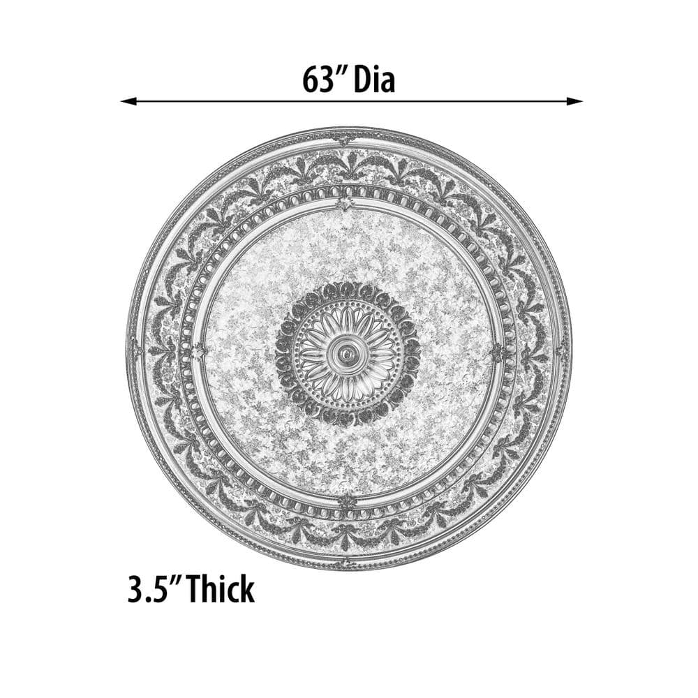 Champagne Silver and Gold 63" Round Ceiling Medallion
