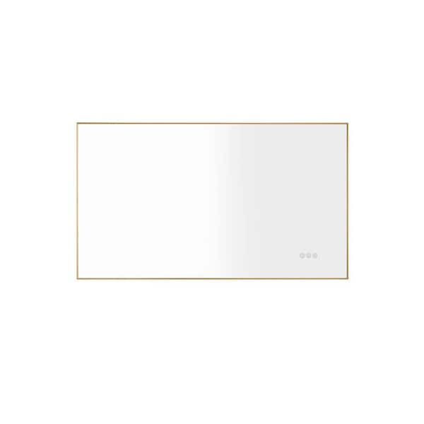 Unbranded 42 in. W x 24 in. H Rectangular Aluminum Framed LED Wall Mount Anti-Fog Modern Decorative Bathroom Vanity Mirror