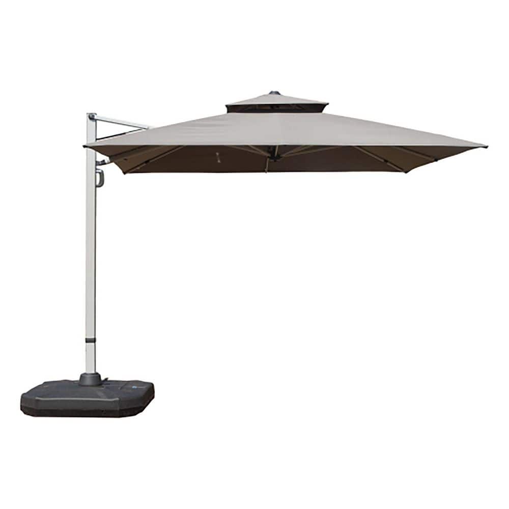 10 ft. x 10 ft. Metal Pole Square Cantilever Patio Umbrella in Gray price history on PriceWatchPro