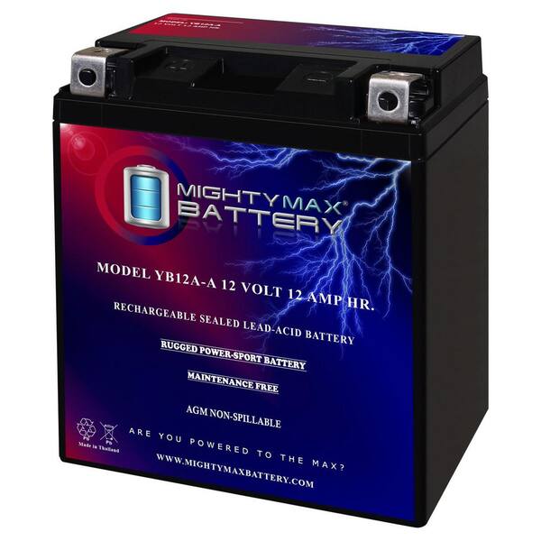 thumbnail image 2 of Mighty Max YB12A-A Battery 12V 12AH Replacement For Yamaha RD400 1976-1979 2 of 5