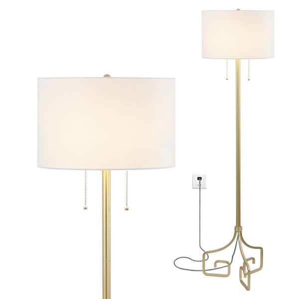 Newman 61.5 in. Gold Metal LED Floor Lamp