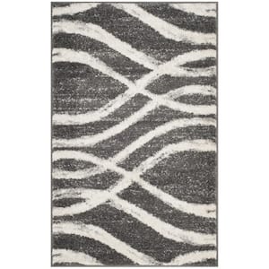 Adirondack Charcoal/Ivory 3 ft. x 4 ft. Striped Area Rug