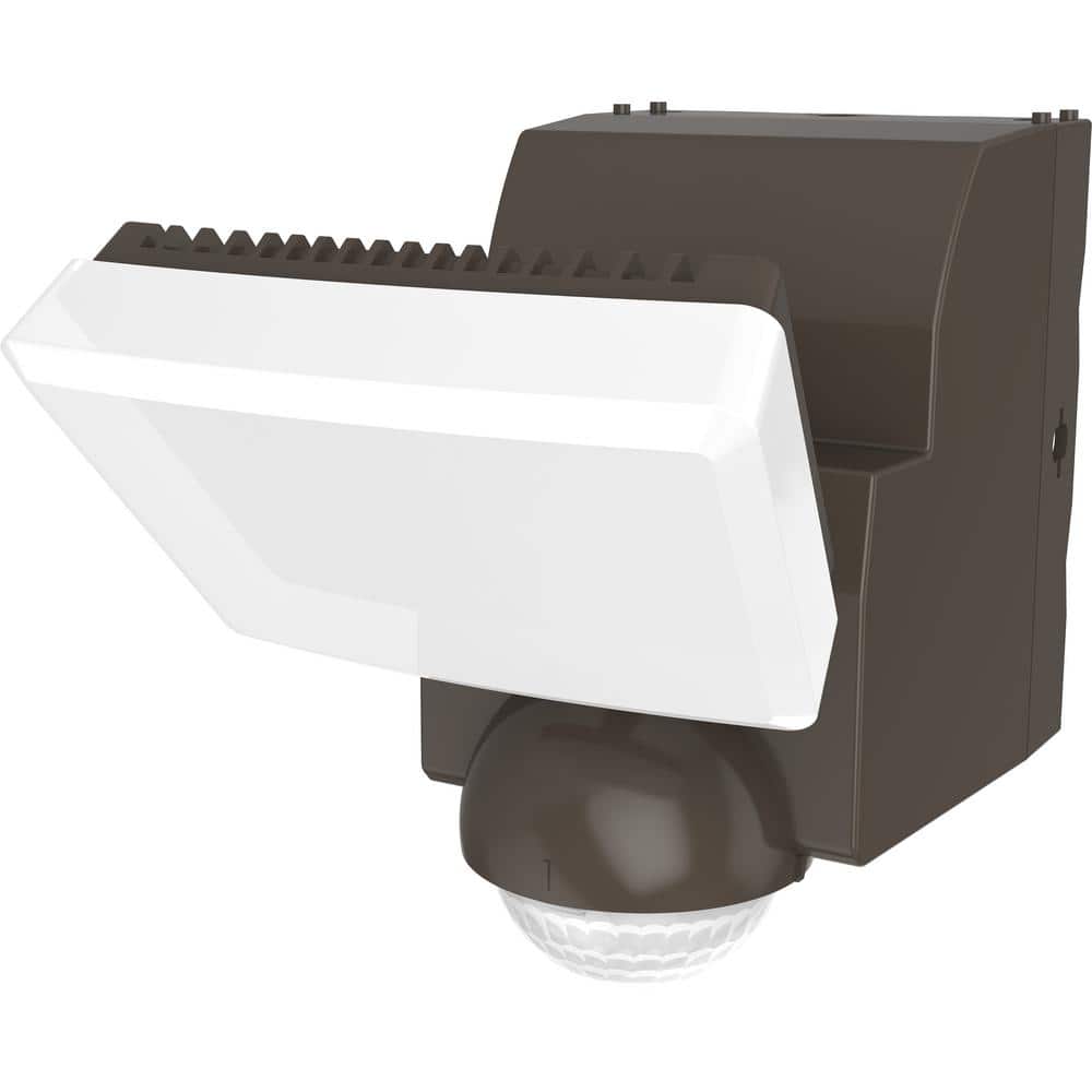 180-Degree Bronze Single Battery Motion Sensor Outdoor Integrated LED Flood