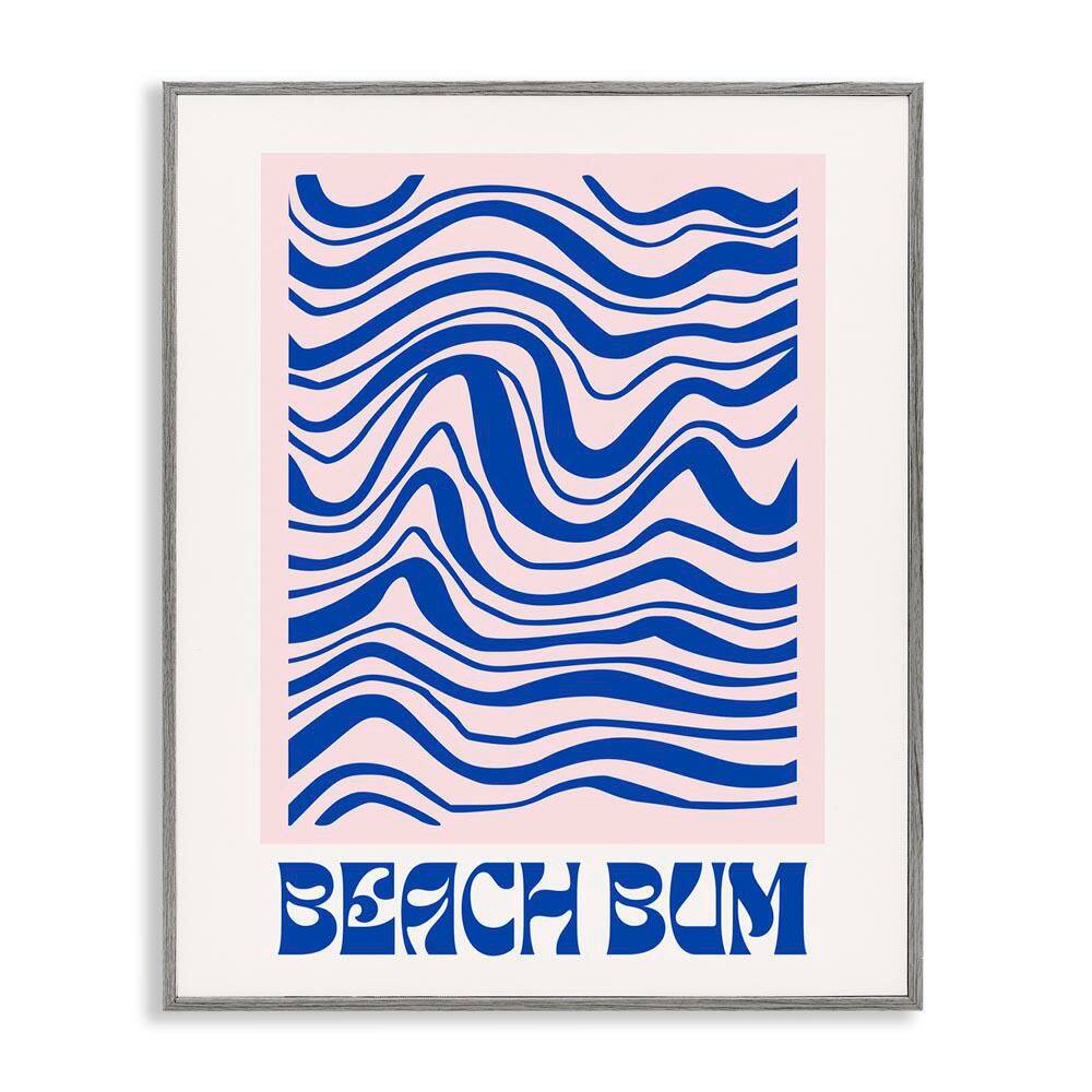 Beach Bum Abstract Waves by House of Lulu Gray Framed Typography Giclee Art Print 14 in. x 11 in. price history on PriceWatchPro