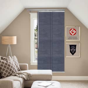 Midnight Blue Adjustable Sliding Single Rail Track with 15.75 in. Slates, Extendable 28 in. to 43 in. W x 68 in. L