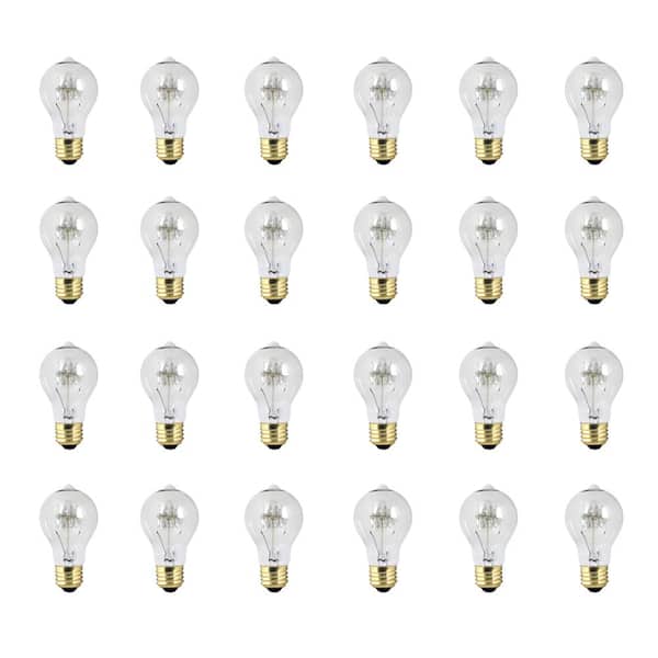 Feit Electric 40-Watt A19 Dimmable Incandescent Amber Glass Vintage Edison Light Bulb with Tungsten Filament Soft White (24-Pack)