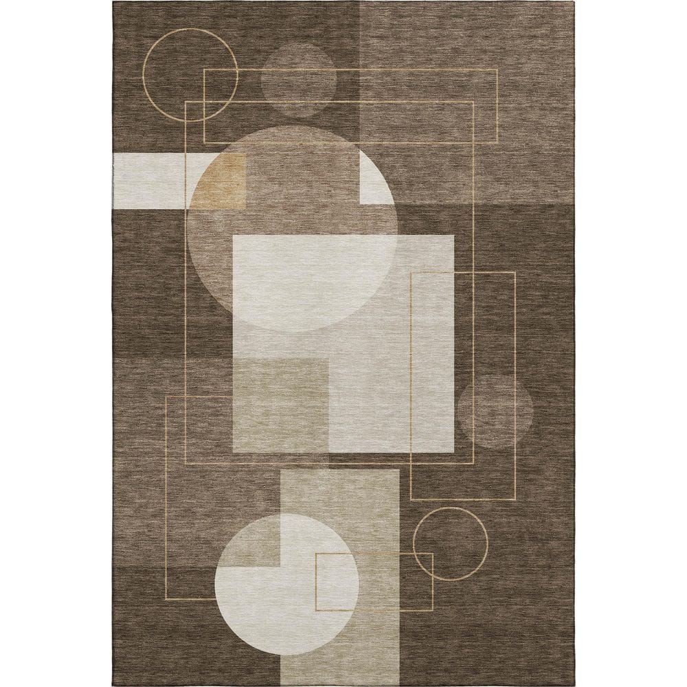 Mayfield Premium Machine Washable Abstract AMF2500 Chocolate 5 ft. x 7 ft. 6 in. Area Rug price history on PriceWatchPro