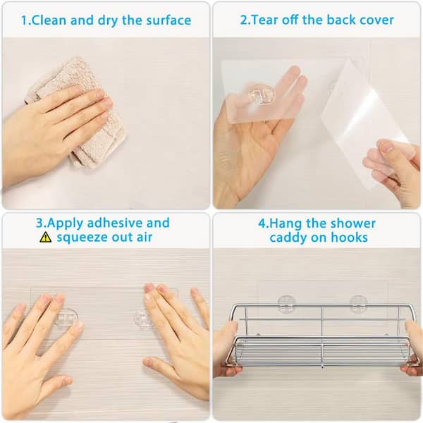 Cubilan Wall Mount Adhesive Stainless Steel Shower Caddy Shelf