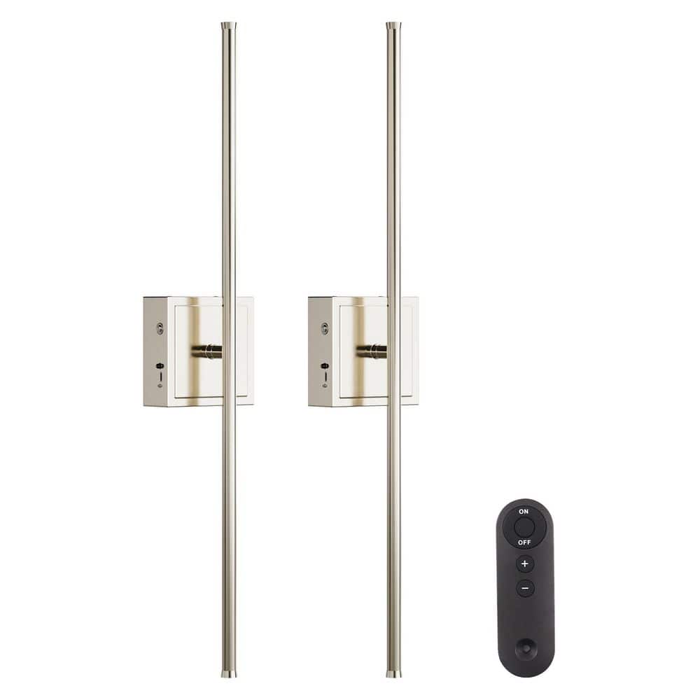 28 in. Modern Integrated LED Indoor Wall Sconce Dimmable Stair Sconce Light in Brushed Nickel Finish, 2-Pack price history on PriceWatchPro