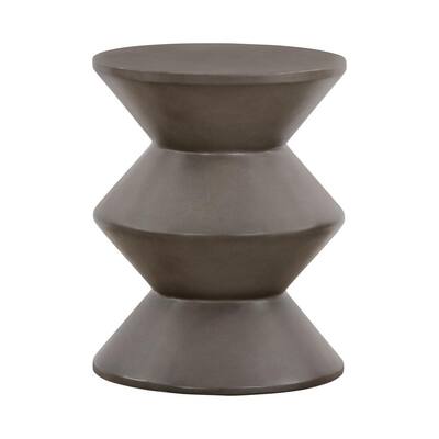 Lizzie 14 in. W Concrete Indoor Outdoor Accent Stool End Table