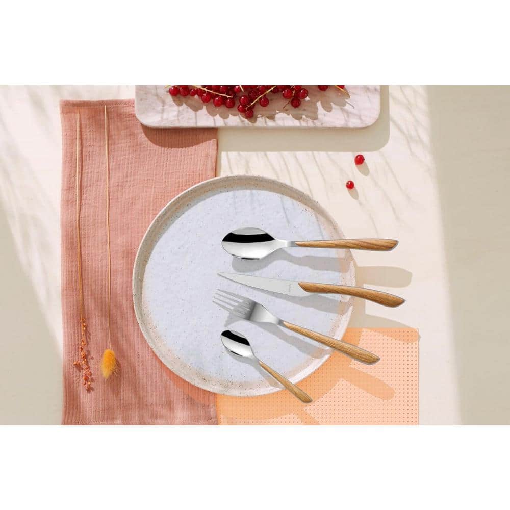 Amefa Natural Clear Wooden Effect 24-Piece Set