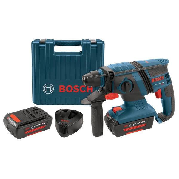 Bosch 36-Volt Lithium-Ion 1 in. Corded Compact SDS-Plus Rotary Hammer with 2 SlimPack Battery