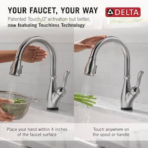 Leland Touch2O with Touchless Technology Single Handle Pull Down Sprayer Kitchen Faucet in Arctic Stainless