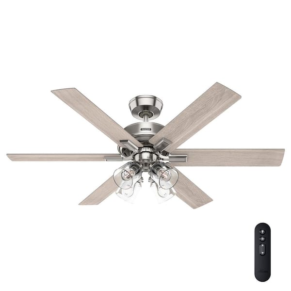 Hunter Fonthill 52 in. Indoor Brushed Nickel Standard Ceiling Fan with LED Lights and Remote Included