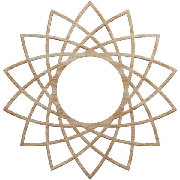 Ekena Millwork 16 in. x 16 in. x 1/4 in. Eleanor Wood Fretwork Pierced Ceiling Medallion, Red Oak