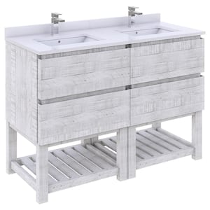 Formosa 46 in. W x 20 in. D x 34.1 in. H Double Bath Vanity Cabinet without Top with Open Bottom in Rustic White